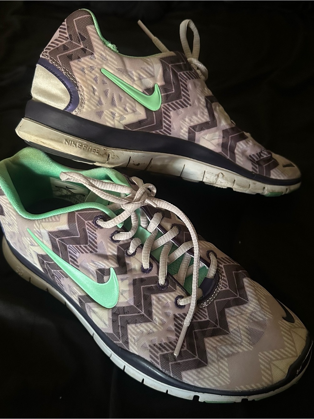 Women's Nike Free TR Fit 3 Purple White Green Training Shoes 580406-070 sz 9.5